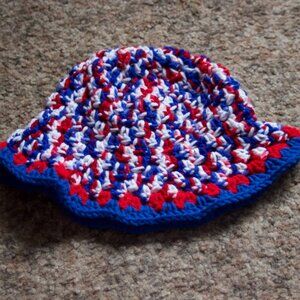 Red, White, and Blue Granny Stitch Bucket Hat